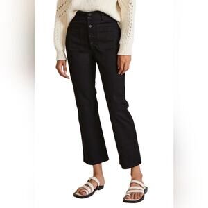 Apiece Apart Women's Black Slim Marston Pant Ankle Crop Straight Pants Size 4